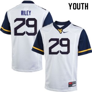 Youth West Virginia Mountaineers NCAA #29 Chase Riley White Authentic Nike Stitched College Football Jersey FD15Y34QB